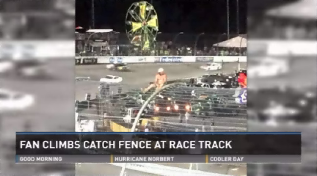 Shirtless Fan Arrested At NASCAR For Scaling Fence | Whas11com