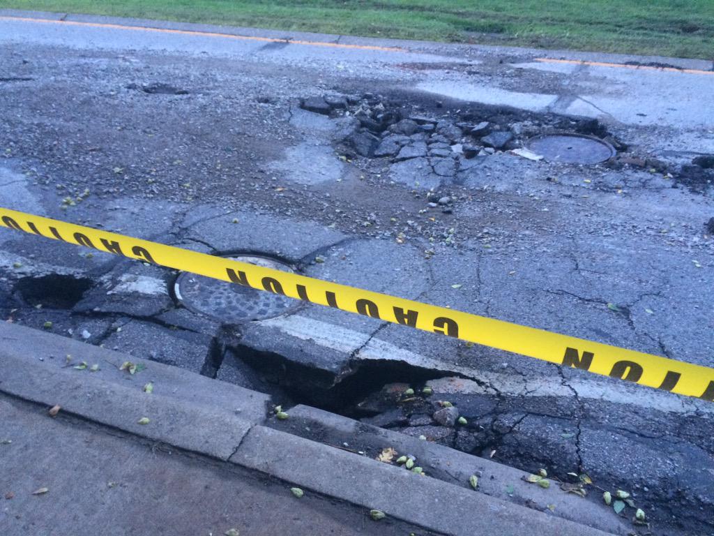 Portion of Zorn Ave. closed after heavy rains cause damage