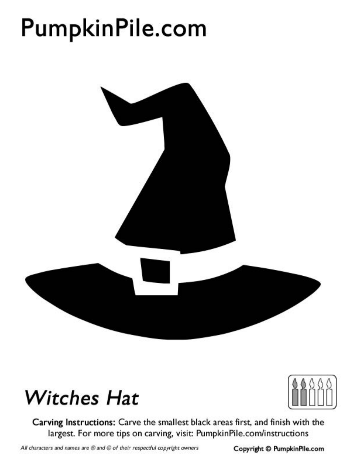 Witch Hat Pumpkin Carving Template