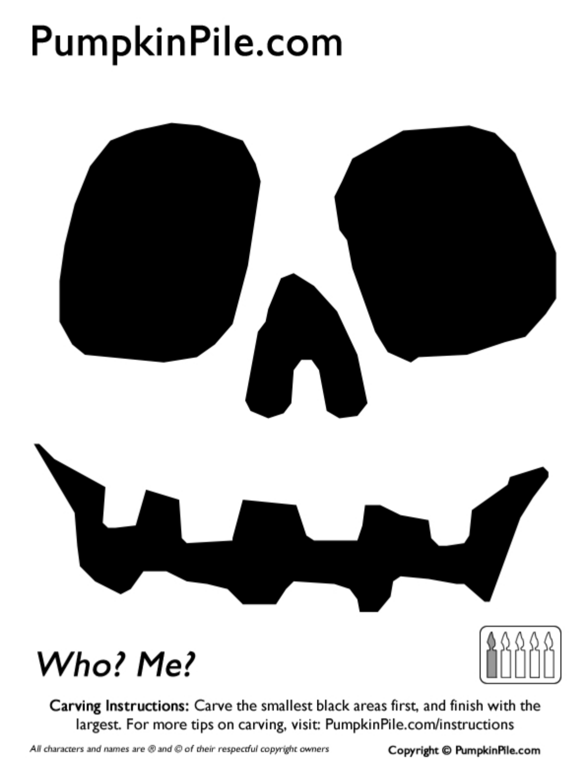 Printable Zombie Pumpkin Stencil