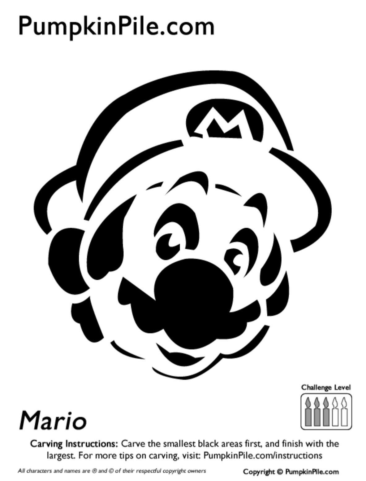 Best Templates Super Mario Pumpkin Stencil