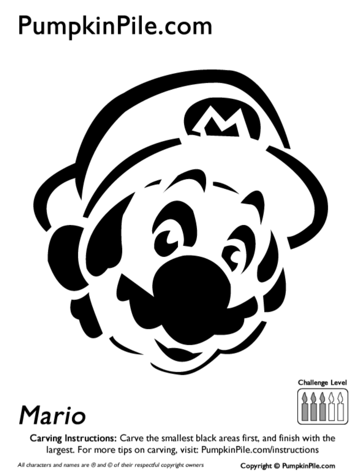 luigi pumpkin stencil