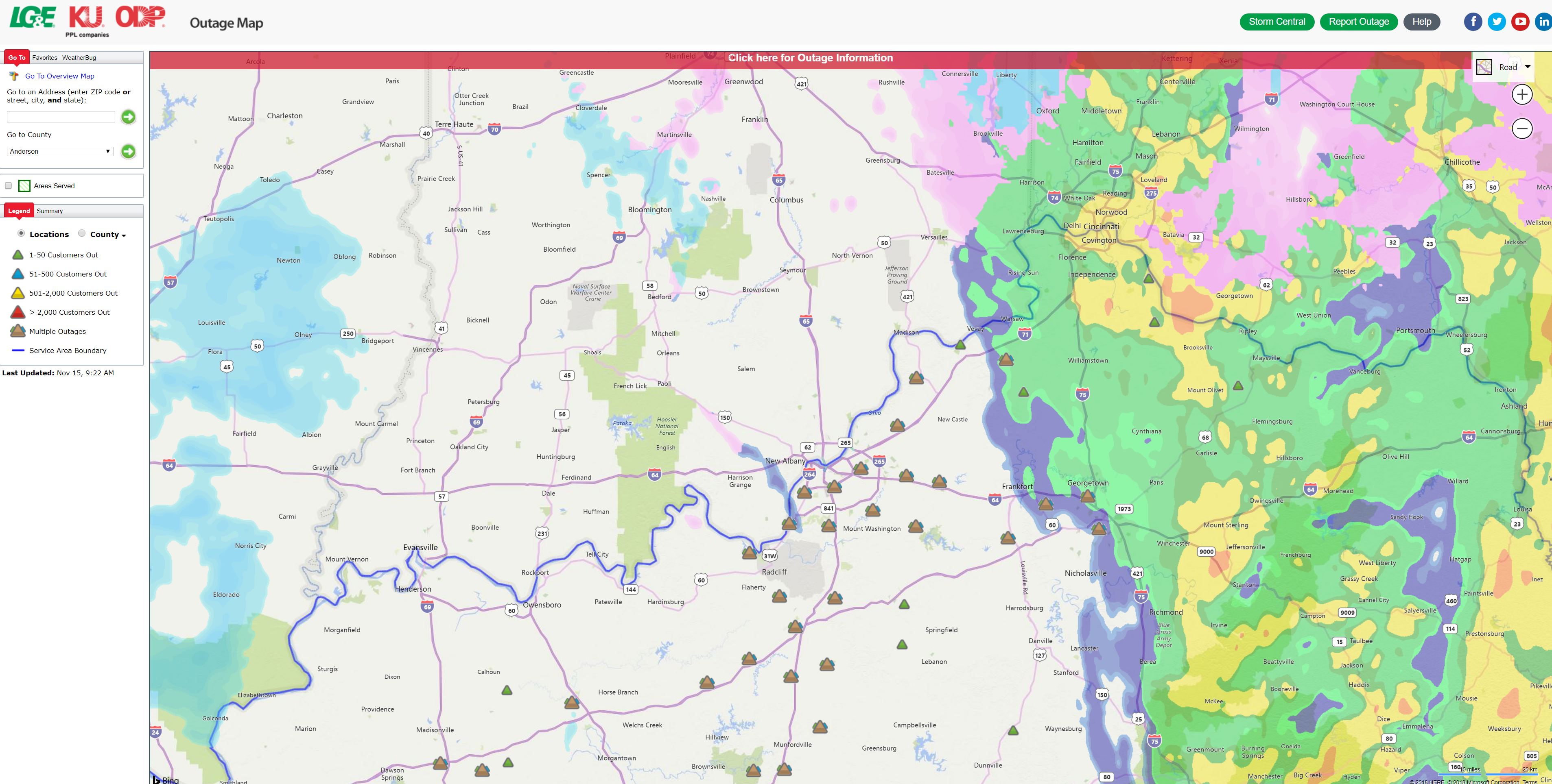 POWER OUT? Check this LG&E map for info on outages in your area